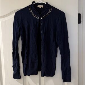 Loft cardigan ruffle size small